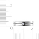 Кольцо обручальное из белого золота с бриллиантом