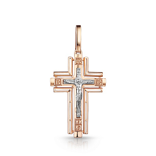 Крест из комбинированного золота