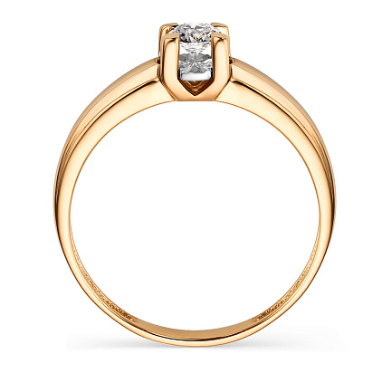 Кольцо из красного золота с бриллиантом