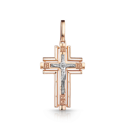 Крест из комбинированного золота