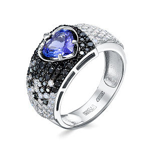 Кольцо из белого золота с бриллиантом