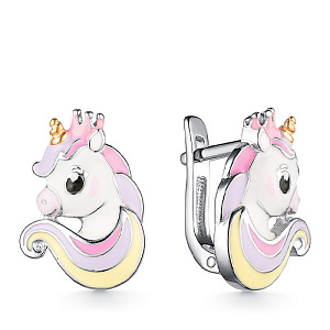 Серьги детские из серебра с позолотой