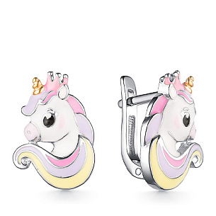 Серьги детские из серебра с позолотой