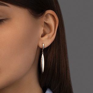 Серьги с английским замком из желтого золота