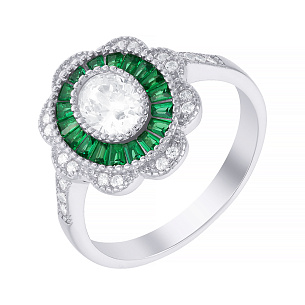 Кольцо из серебра с фианитом