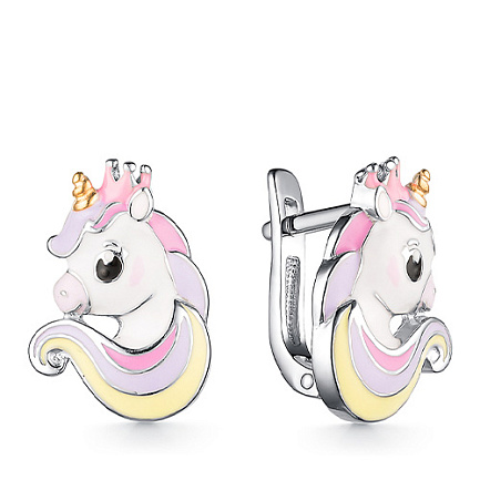 Серьги детские из серебра с позолотой