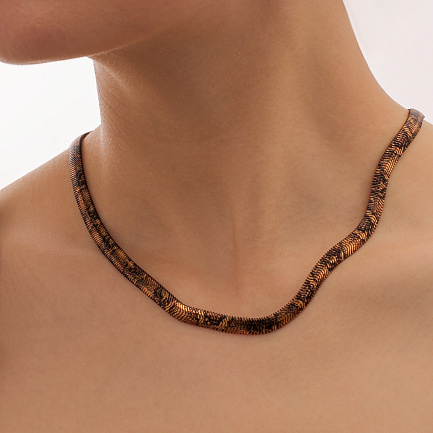 Колье из серебра с позолотой, эмалью