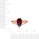 Кольцо из красного золота с гранатом, фианитом