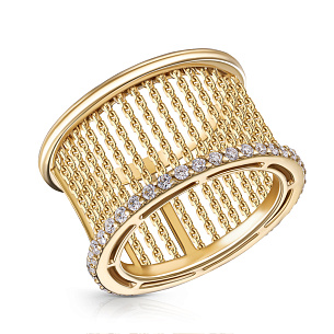 Кольцо из желтого золота с бриллиантами