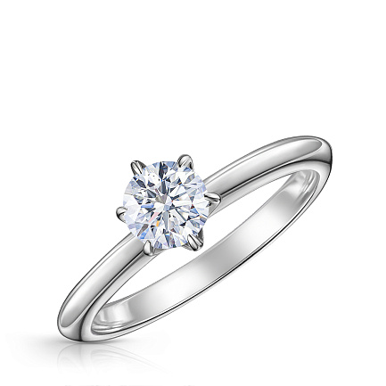 Кольцо из белого золота с бриллиантом