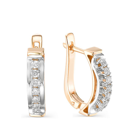 Серьги из красного золота с бриллиантами