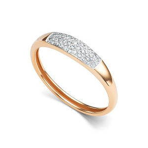 Кольцо из красного золота с бриллиантами