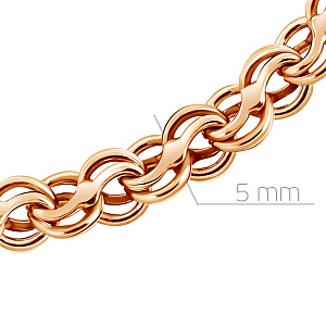 Браслет ручной работы из красного золота, плетение чайка