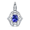 Подвеска из белого золота с бриллиантами, танзанитом
