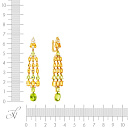 Серьги из желтого золота с бриллиантами, перидотами