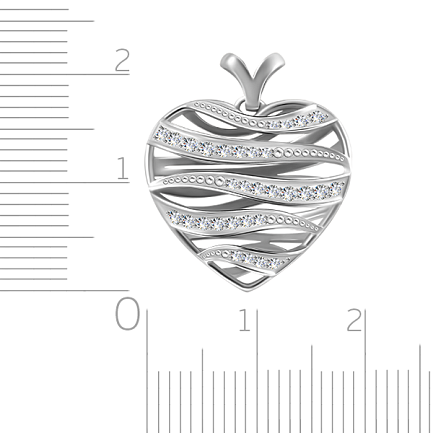 Подвеска из белого золота с фианитом