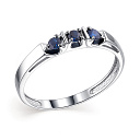 Кольцо из белого золота с сапфирами
