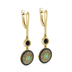 Серьги с английским замком из серебра с агатами