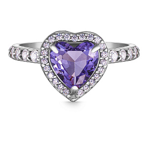 Кольцо из серебра с фианитом