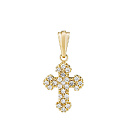 Крест из желтого золота с бриллиантами