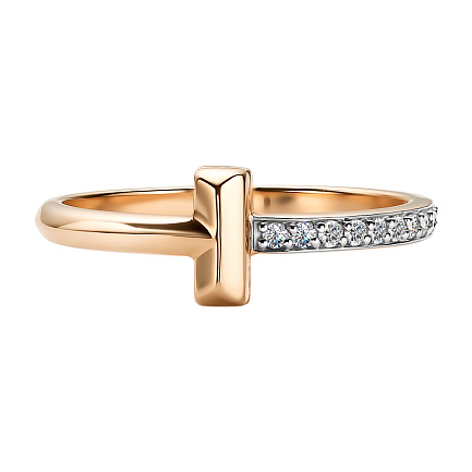 Кольцо из красного золота с бриллиантами