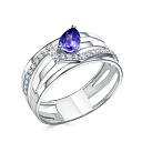 Кольцо из белого золота с бриллиантами, танзанитом