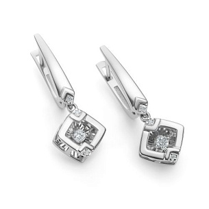 Серьги с английским замком из  золота