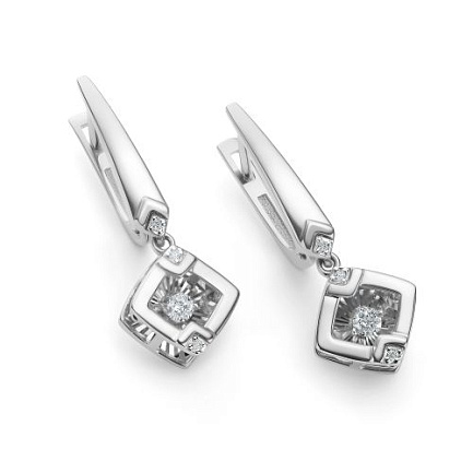 Серьги с английским замком из  золота
