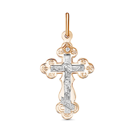 Крест из серебра с фианитом