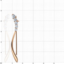 Брошь из красного золота с фианитами