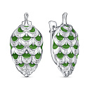 Серьги с английским замком из серебра