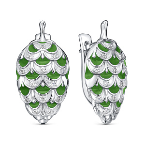 Серьги с английским замком из серебра