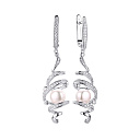 Серьги с английским замком из серебра с жемчугом