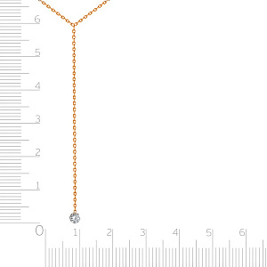 Колье из красного золота с бриллиантом, плетение якорное