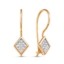 Серьги с французским замком из серебра с фианитами