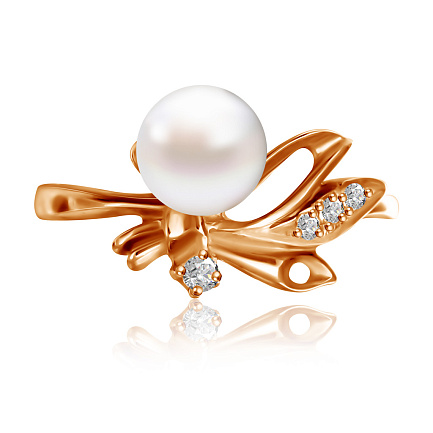 Кольцо из красного золота с жемчугом