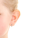 Серьги детские из красного золота с фианитами