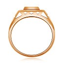 Печатка из красного золота с фианитом