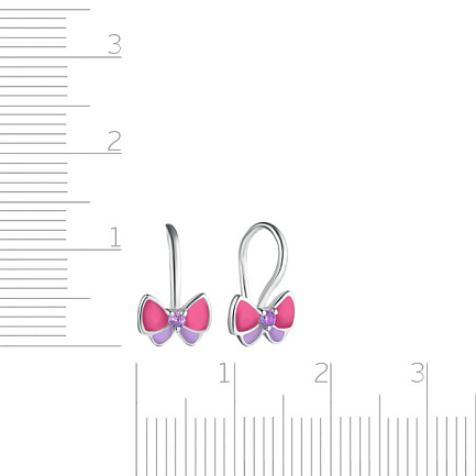 Серьги детские из серебра с фианитом