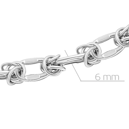 Цепь ручной работы из белого золота, плетение муза