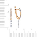 Серьги с английским замком из красного золота с бриллиантами