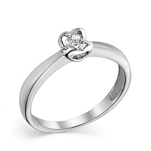 Кольцо из белого золота с бриллиантом