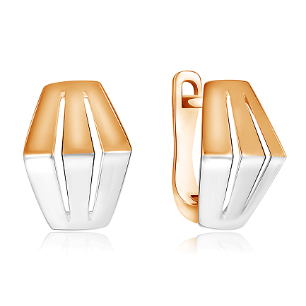 Серьги из комбинированного золота