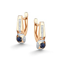 Серьги с английским замком из красного золота с бриллиантами