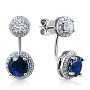 Серьги из серебра с фианитами