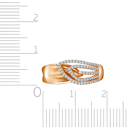 Кольцо из красного золота с фианитом
