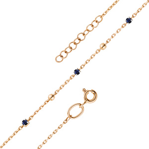 Браслет декоративный из красного золота с сапфирами