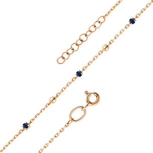 Браслет декоративный из красного золота с сапфиром