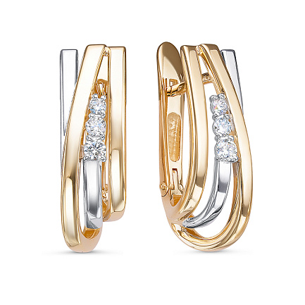 Серьги из красного золота с бриллиантами