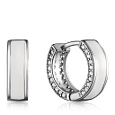 Серьги из серебра с фианитом, эмалью